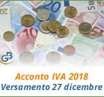 Acconto IVA 2018: versamento 27 dicembre